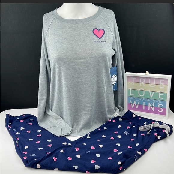 Life Is Good Other - Life is Good, ‘Pink Hearts’, PJ set. SZ: Small. NWT Firm! Last One!